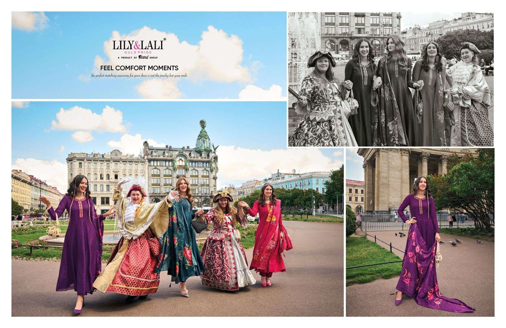 ALAMZEB BY LILY & LALI SCHIFFLI WORK IN ANARKALI STYLE WITH BOTTOM & DUPATTA 