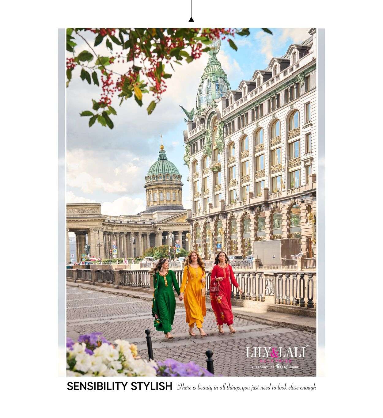 ALAMZEB BY LILY & LALI SCHIFFLI WORK IN ANARKALI STYLE WITH BOTTOM & DUPATTA 