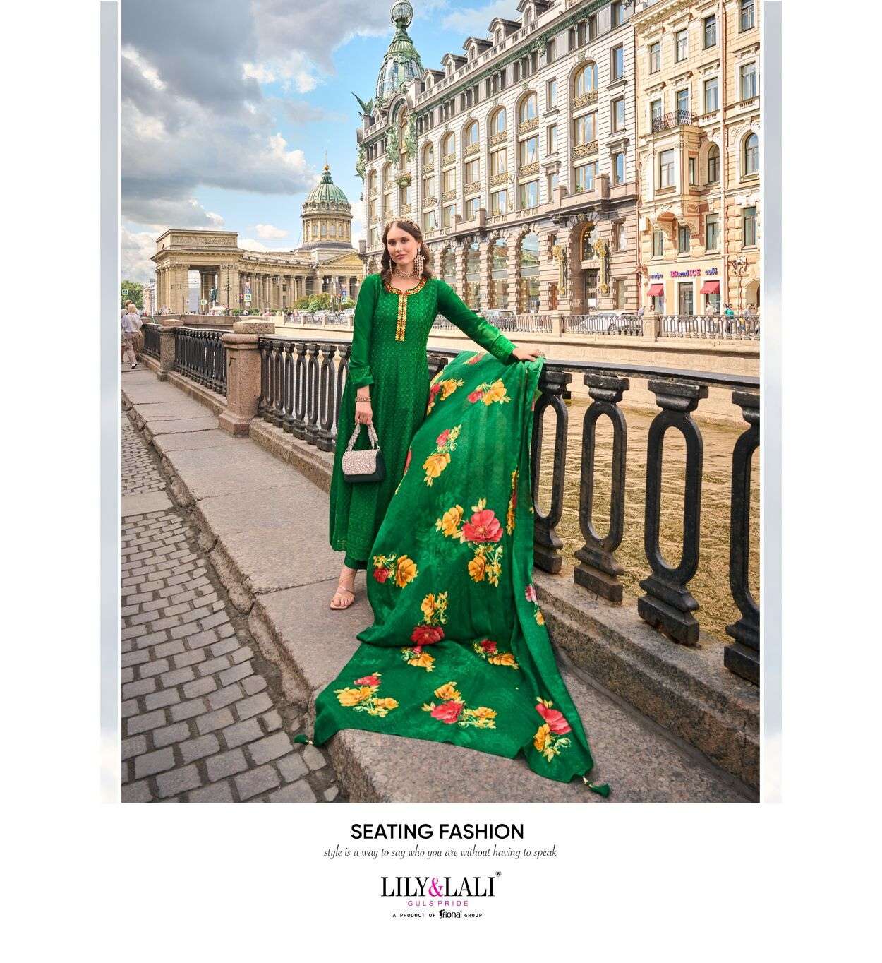 ALAMZEB BY LILY & LALI SCHIFFLI WORK IN ANARKALI STYLE WITH BOTTOM & DUPATTA 