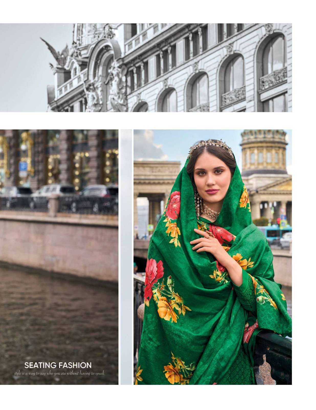 ALAMZEB DESIGN NO-21203 BY LILY & LALI PURE RUSSIAN SILK WORK ON VICHITRA SILK ANARKALI PATTERN WITH BOTTOM & DUPATTA  