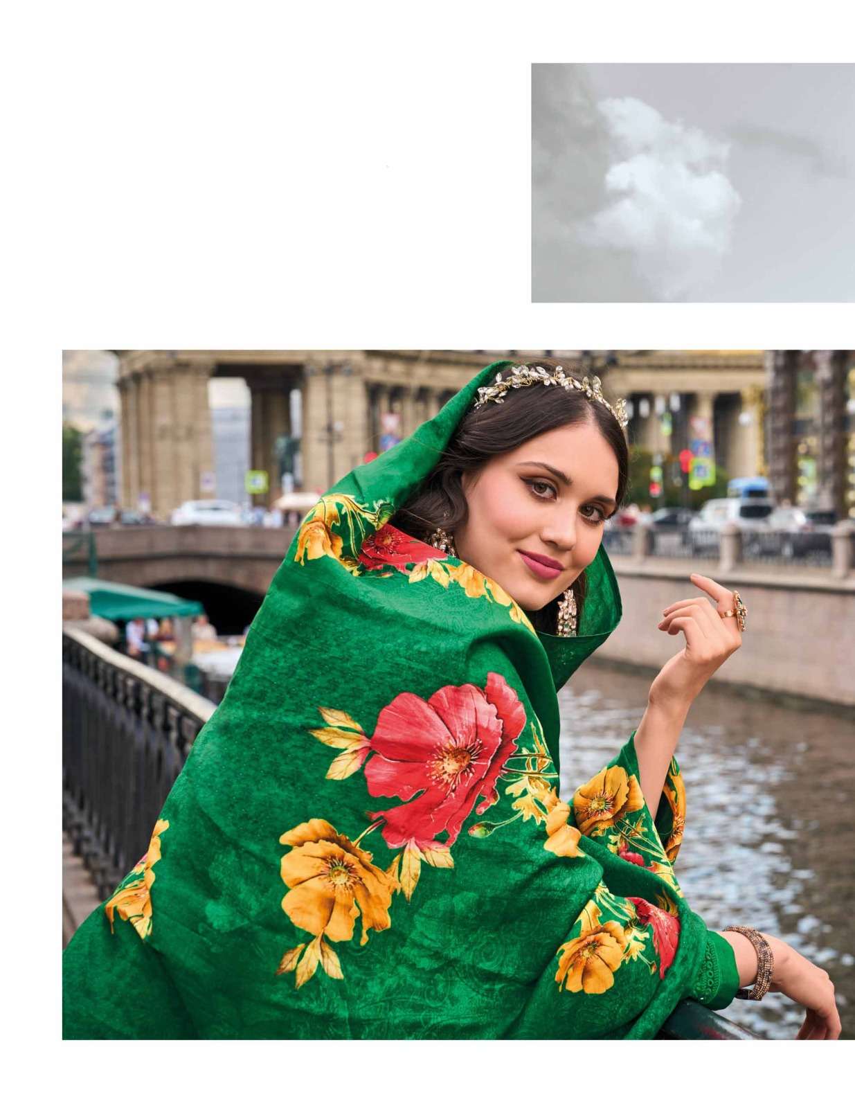 ALAMZEB DESIGN NO-21203 BY LILY & LALI PURE RUSSIAN SILK WORK ON VICHITRA SILK ANARKALI PATTERN WITH BOTTOM & DUPATTA  