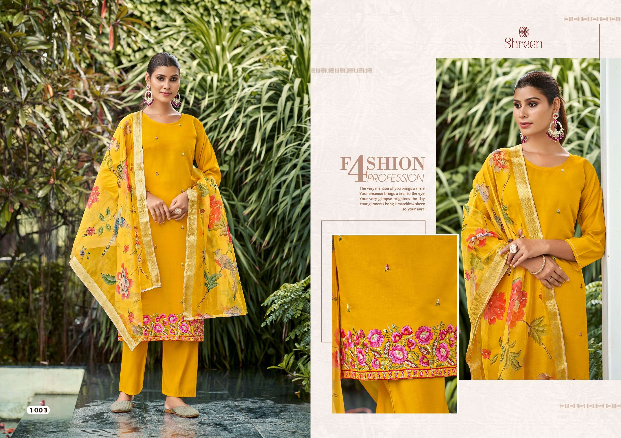 ALEXA VOL-3 BY HINAYA DESIGNER ROMAN SILK KURTI PANT & DIGITAL DUPATTA WITH WORK STYLES 