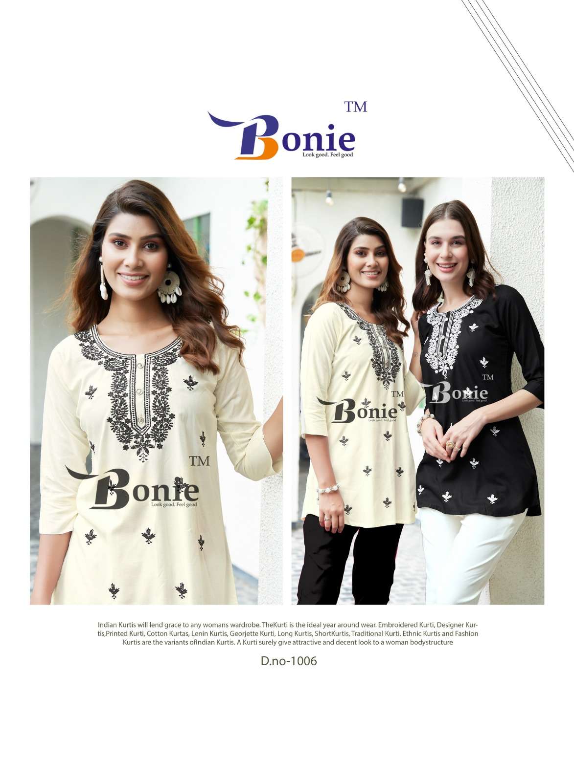 ALISHA VOL-2 BY BONIE EMBROIDERY WORK WITH LUCKNOWI TASTE STYLISH SHORT TUNICS 