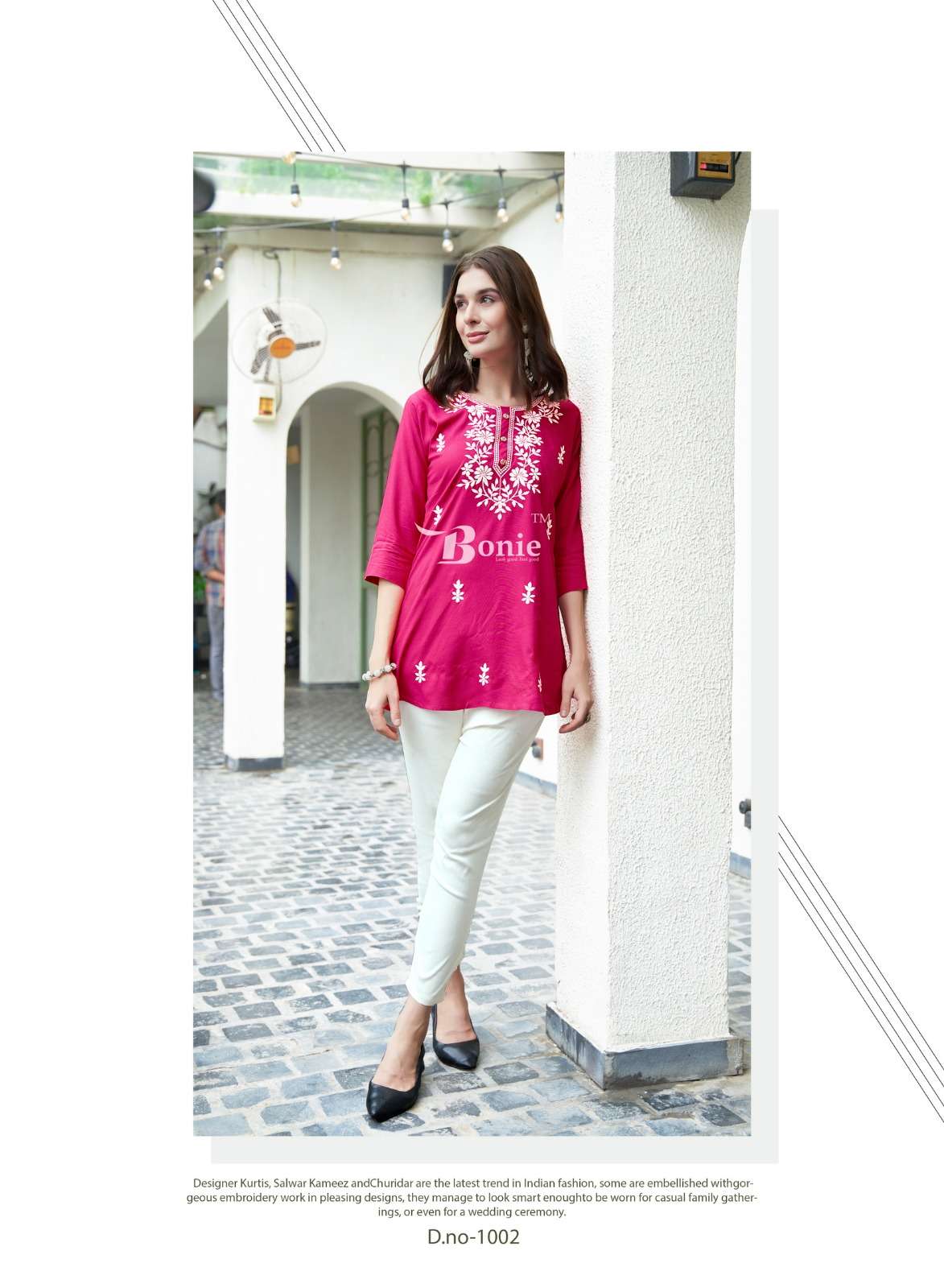 ALISHA VOL-2 BY BONIE EMBROIDERY WORK WITH LUCKNOWI TASTE STYLISH SHORT TUNICS 