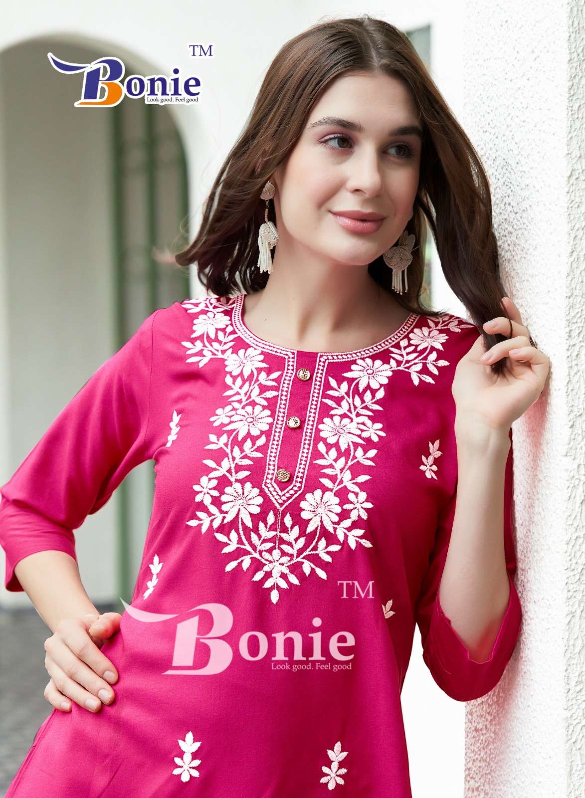 ALISHA VOL-2 BY BONIE EMBROIDERY WORK WITH LUCKNOWI TASTE STYLISH SHORT TUNICS 