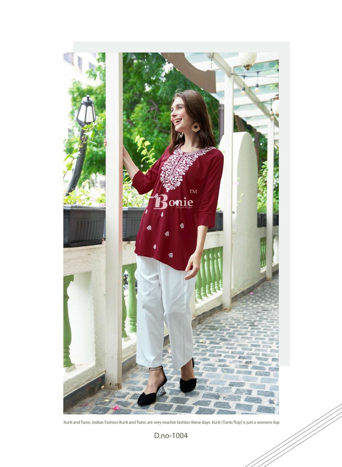 ALISHA VOL-2 BY BONIE EMBROIDERY WORK WITH LUCKNOWI TASTE STYLISH SHORT TUNICS 