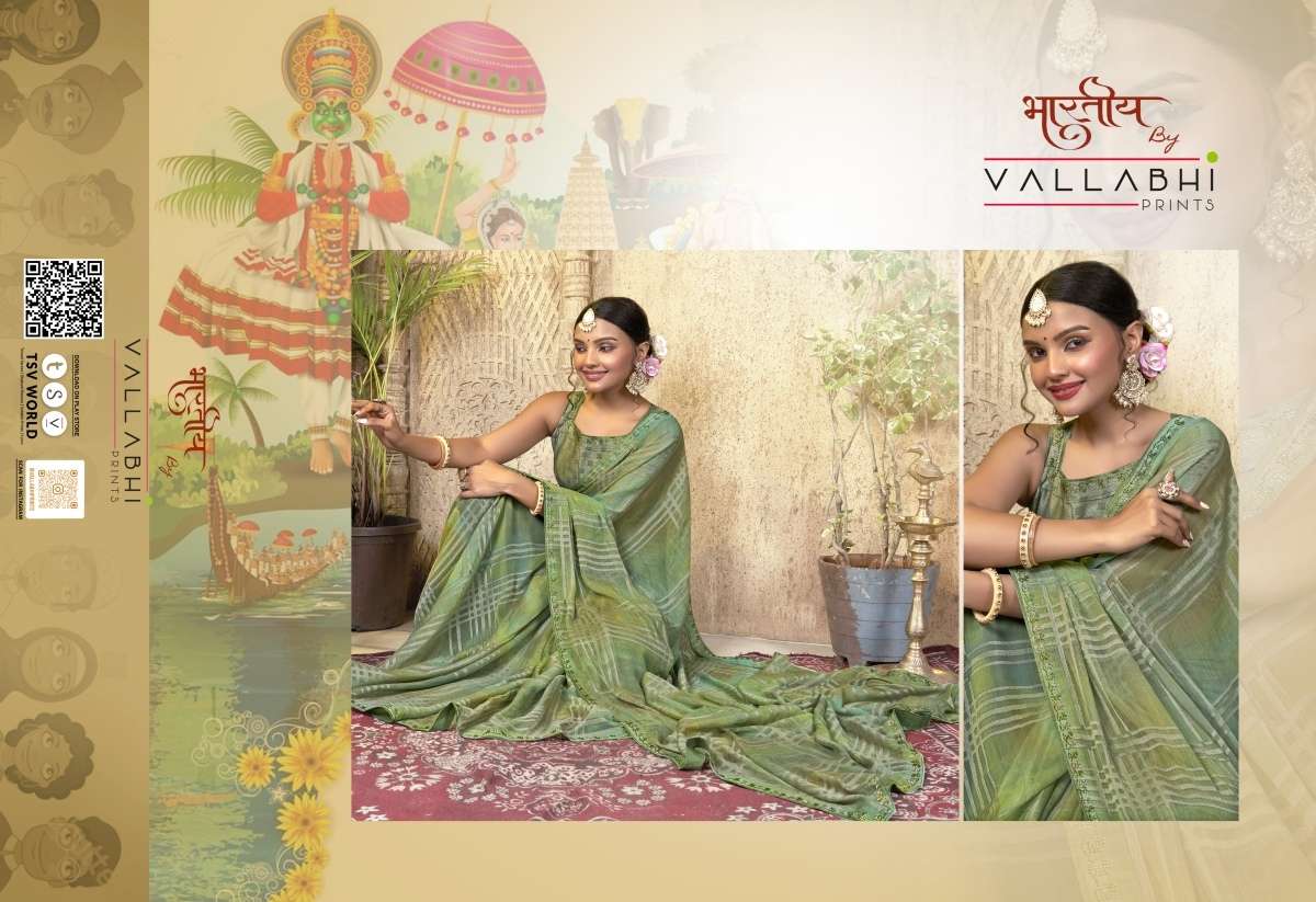 AMOLIKA BY VALLABHI BRASSO WITH SWAROVSAKI WORK CASUAL WEAR SAREES 