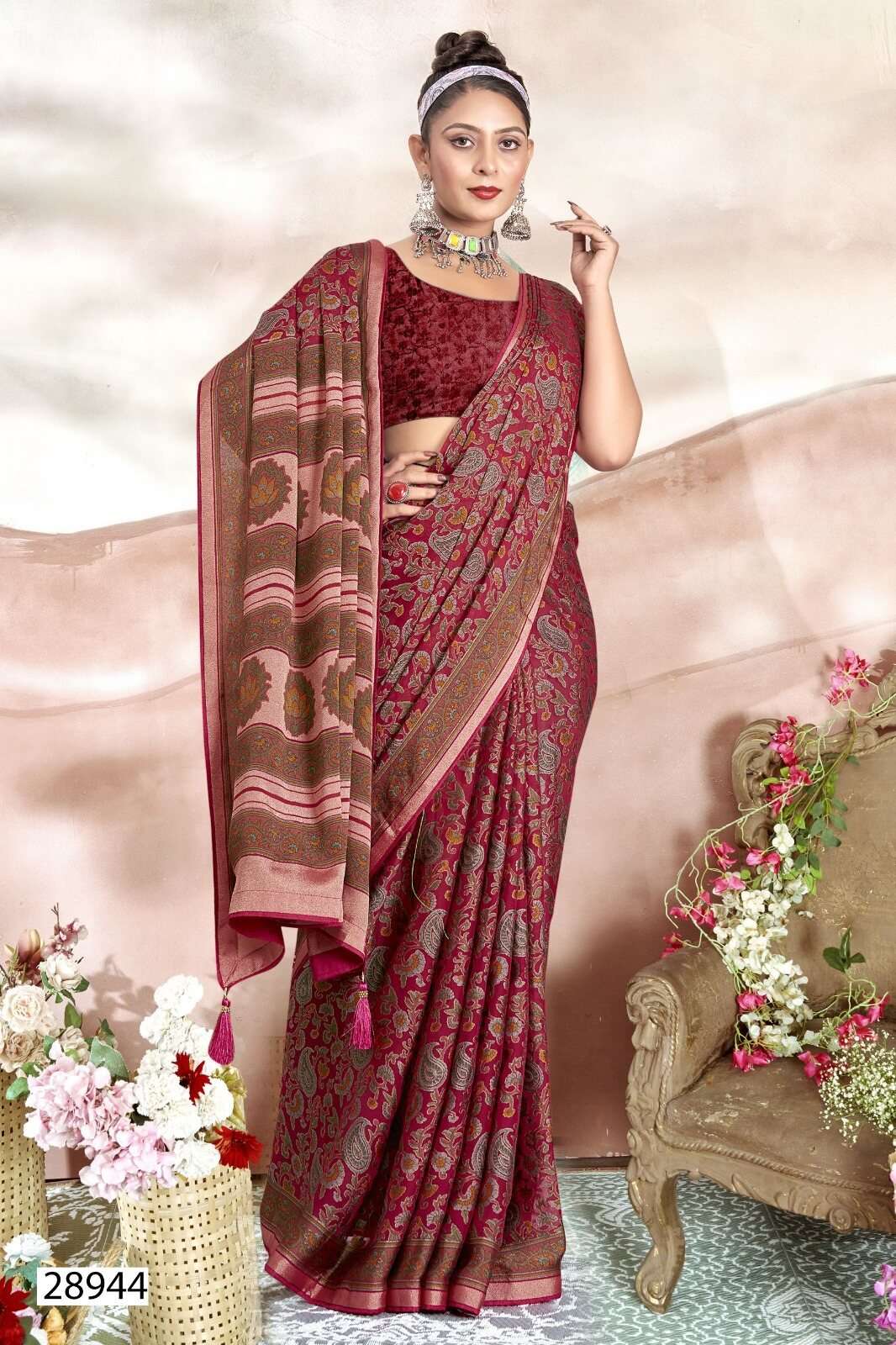 ANSHITA BY VALLABHI PRINTS BRASSO FABRIC CASUAL WEAR PRINTED SAREES 