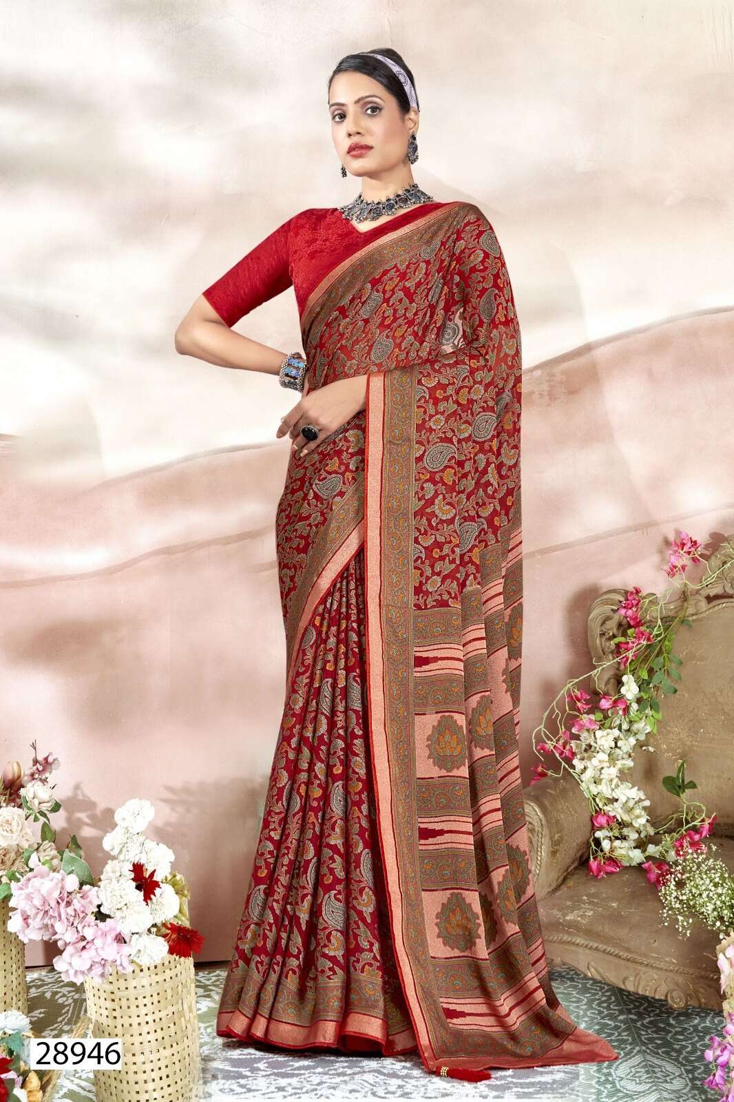 ANSHITA BY VALLABHI PRINTS BRASSO FABRIC CASUAL WEAR PRINTED SAREES 