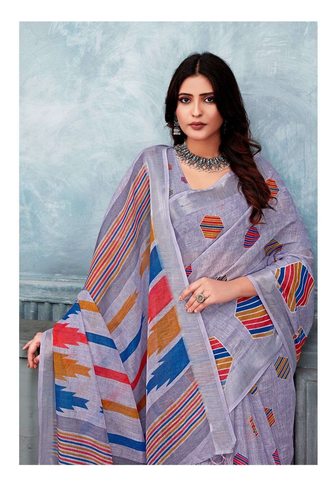 ANUPAMA VOL-5 BY STYLEWELL LINEN PRINT FINEST FABRIC PRINTED SAREES 