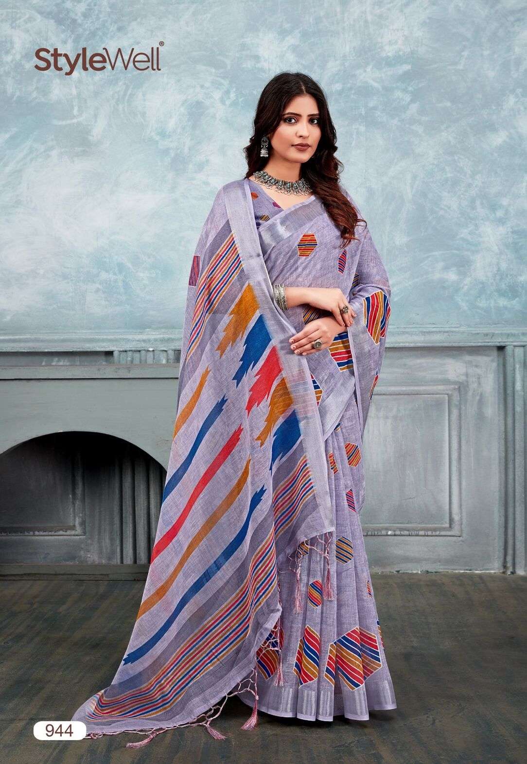 ANUPAMA VOL-5 BY STYLEWELL LINEN PRINT FINEST FABRIC PRINTED SAREES 