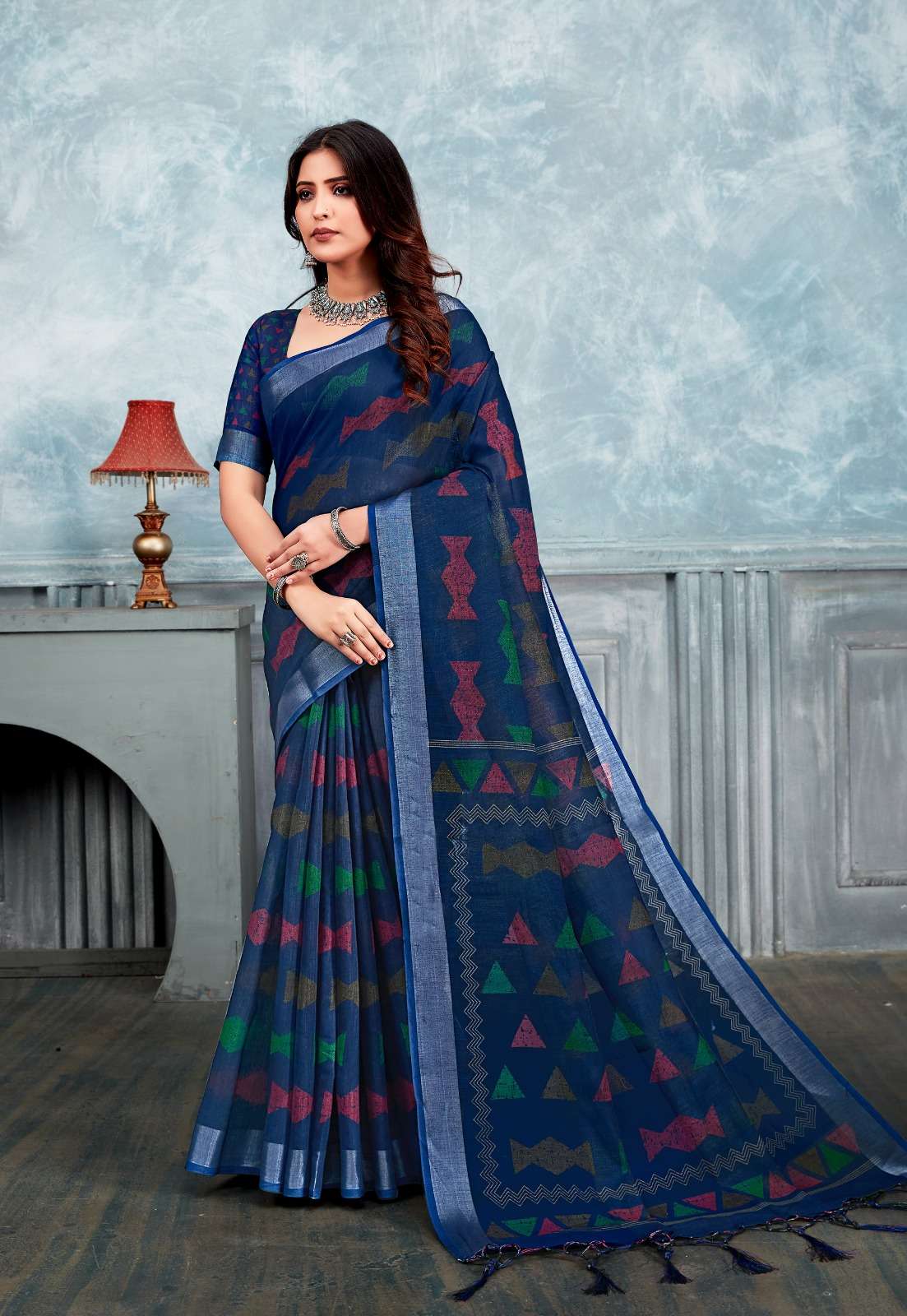 ANUPAMA VOL-5 BY STYLEWELL LINEN PRINT FINEST FABRIC PRINTED SAREES 