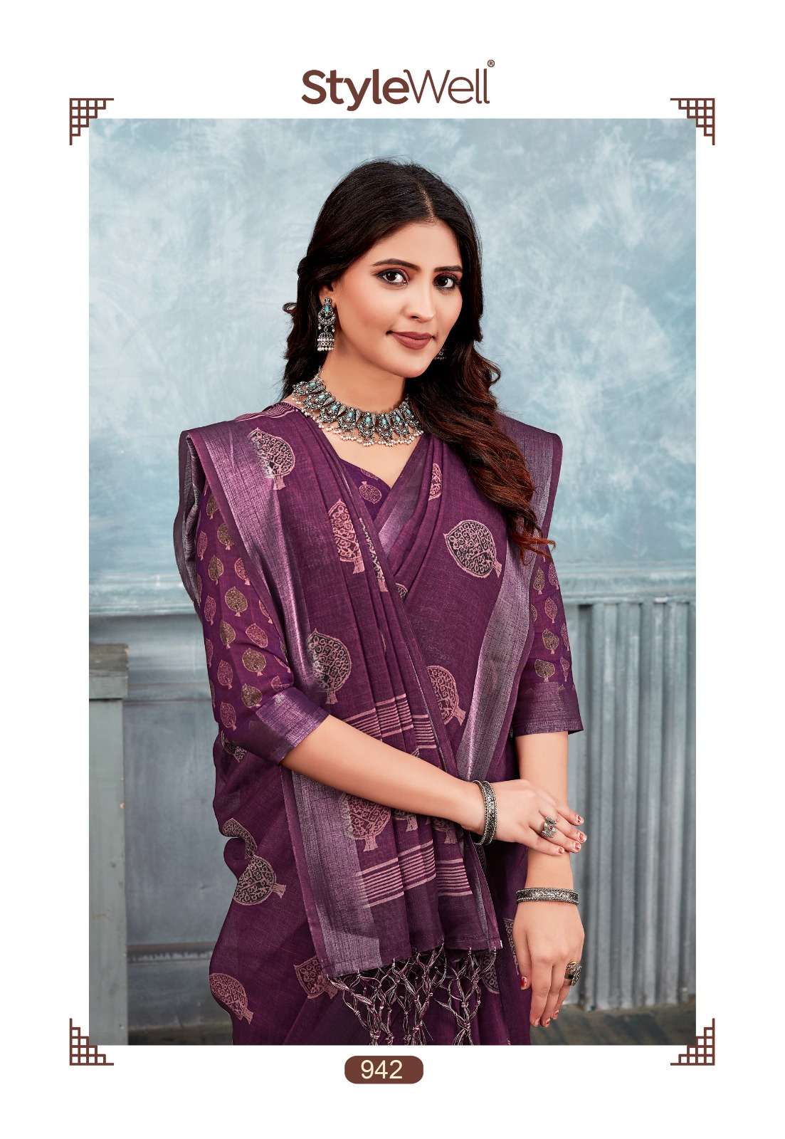 ANUPAMA VOL-5 BY STYLEWELL LINEN PRINT FINEST FABRIC PRINTED SAREES 