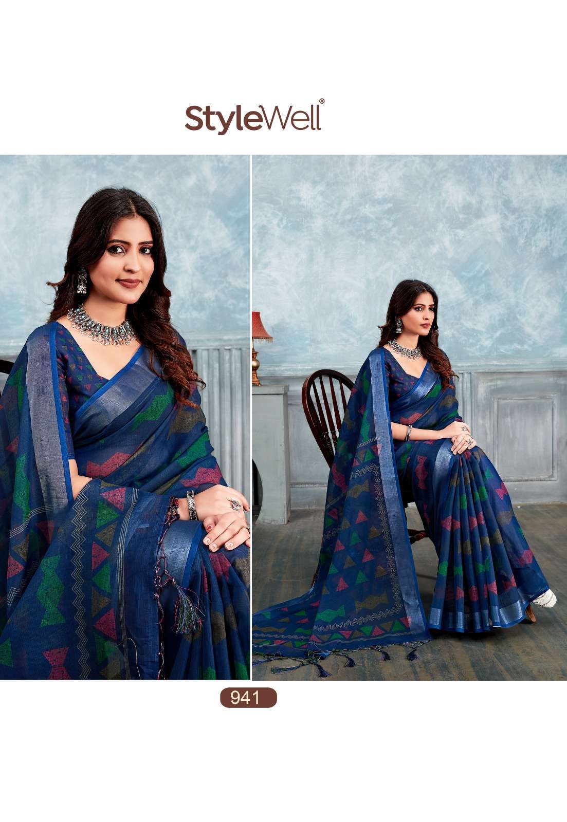 ANUPAMA VOL-5 BY STYLEWELL LINEN PRINT FINEST FABRIC PRINTED SAREES 
