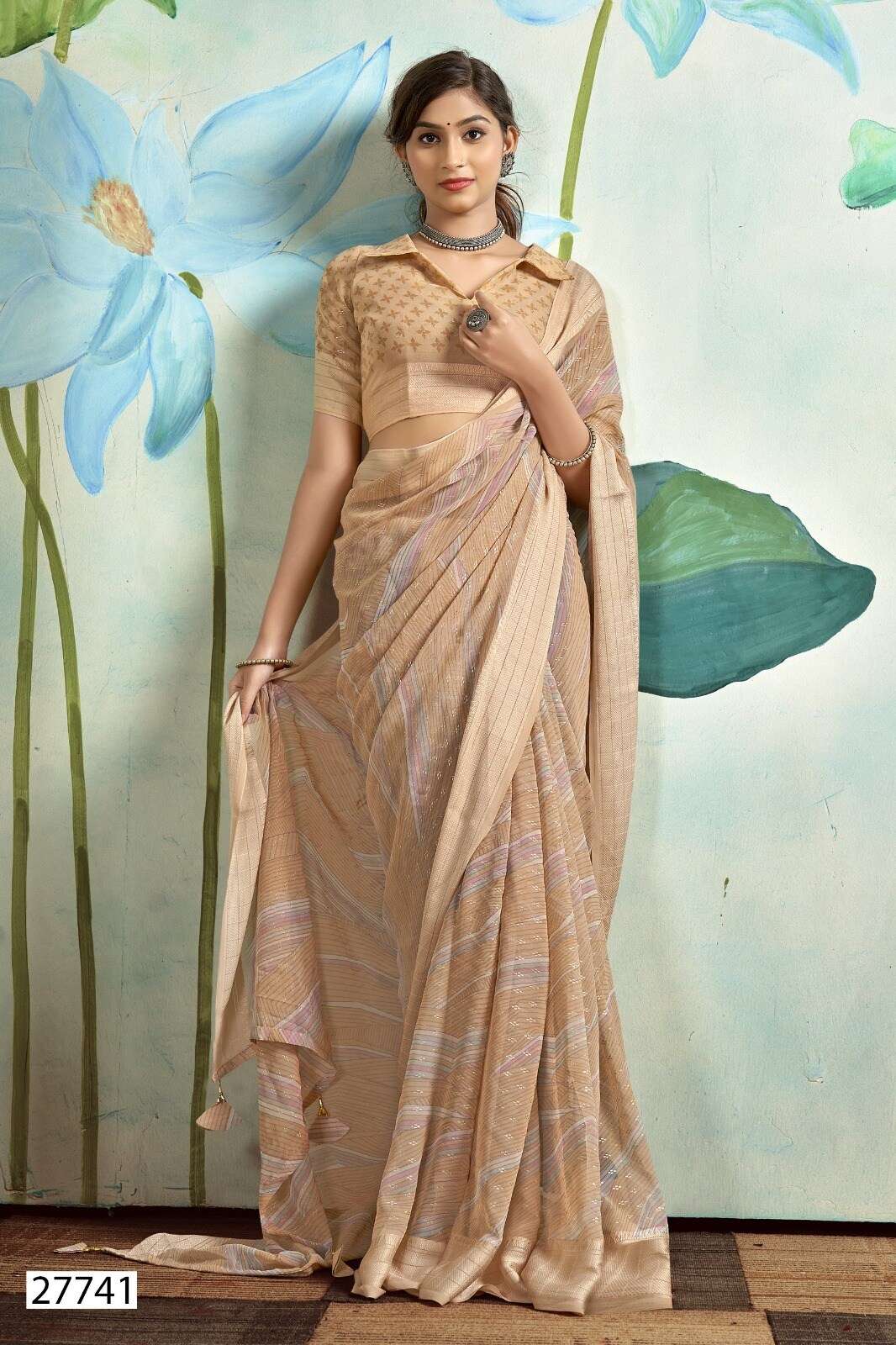 ANVIKA VOL-4 BY VALLABHI GEORGETTE FABRIC STYLISH CASUAL WEAR SAREES 