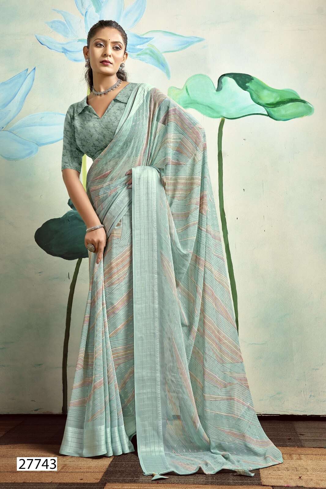 ANVIKA VOL-4 BY VALLABHI GEORGETTE FABRIC STYLISH CASUAL WEAR SAREES 