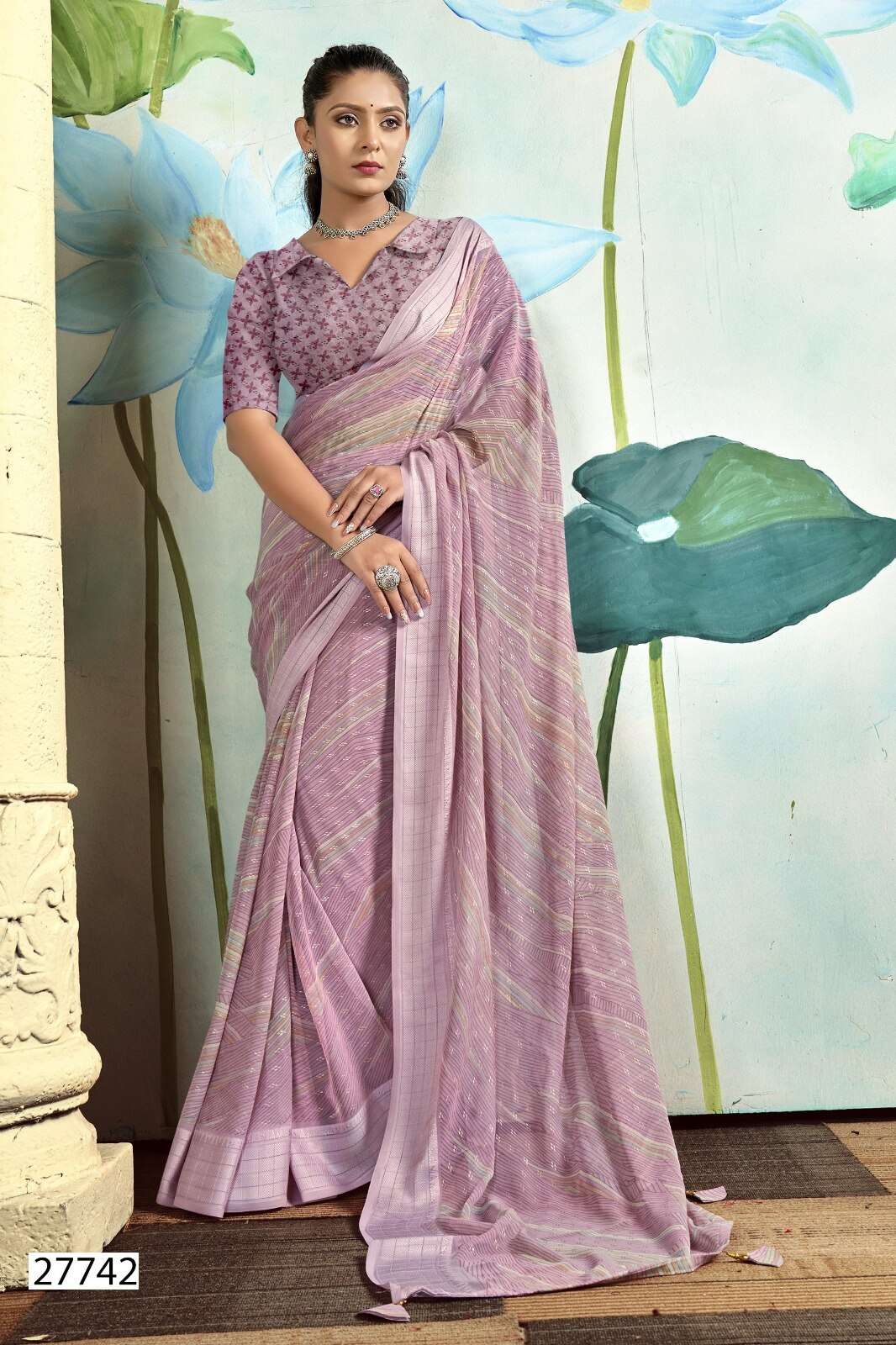 ANVIKA VOL-4 BY VALLABHI GEORGETTE FABRIC STYLISH CASUAL WEAR SAREES 