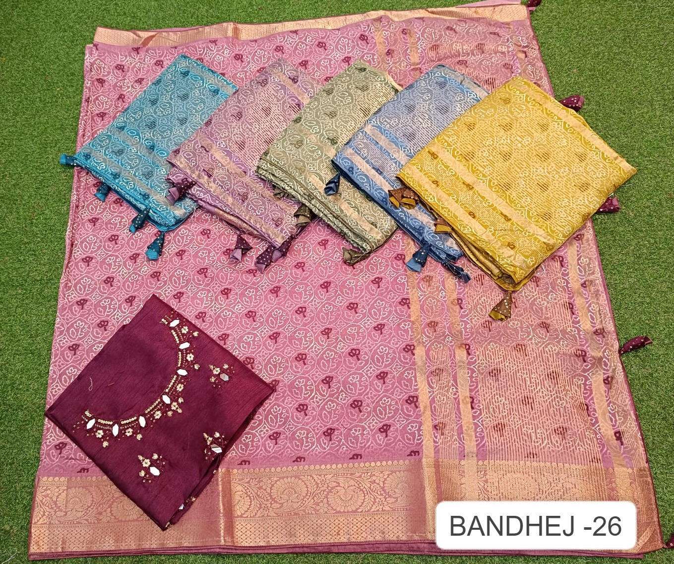 BANDHEJ VOL- 26 BY KALPATRU FASHION DOLLA SILK BEAUTIFUL PRINT DESIGN SAREES 