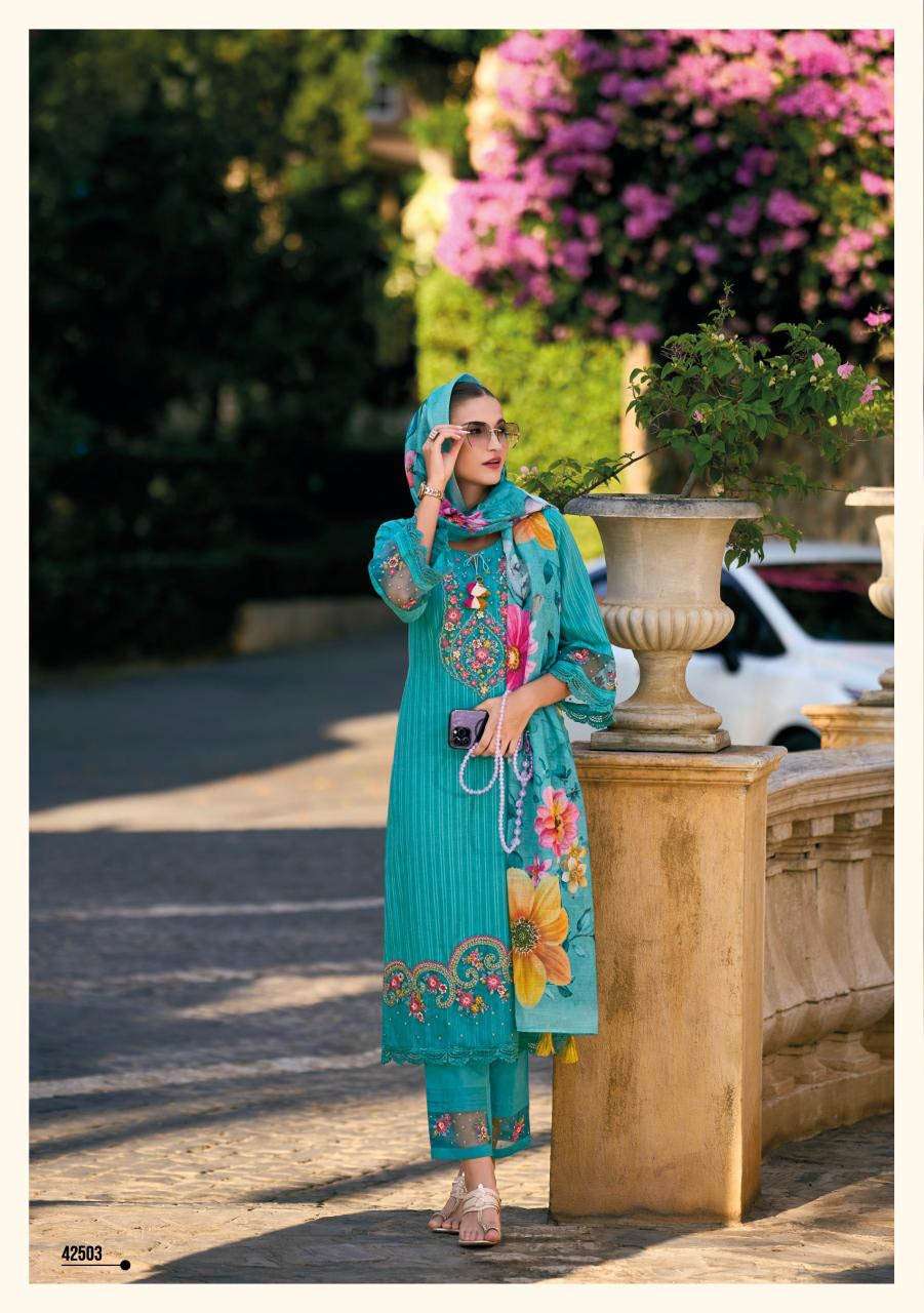 BEGUM VOL-5 DESIGN NO-42503 BY KAILEE FASHION FANCY THREAD WORK KURTI PANT WITH DUPATTA 