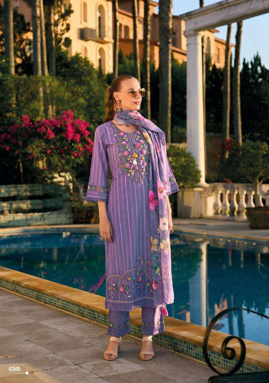 BEGUM VOL-5 DESIGN NO-42508 BY KAILEE FASHION FANCY THREAD WORK KURTI PANT WITH DUPATTA 