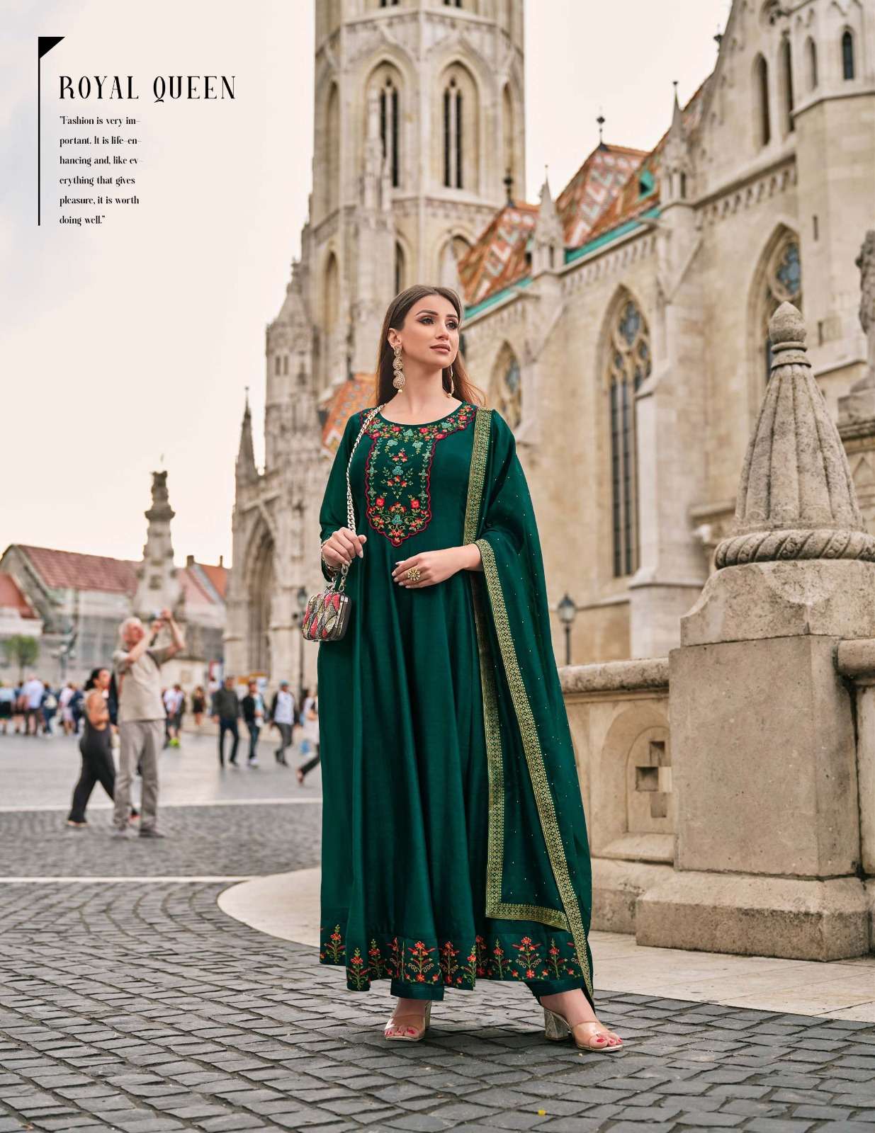 BIBBOJAAN DESIGN NO-20502 BY LILY & LALI ANARKALI STYLE DRESS WITH EMBROIDERY KURTI PANT WITH DUPATTA 