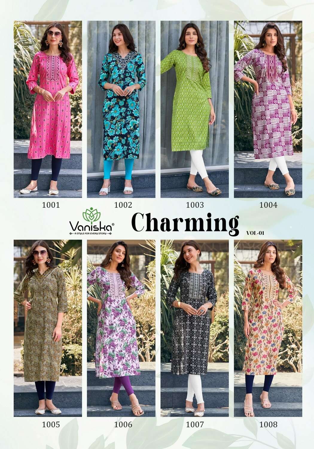 CHARMING VOL-1 BY VANISKA HEAVY RAYON SEQUENCE WORK KURTI 