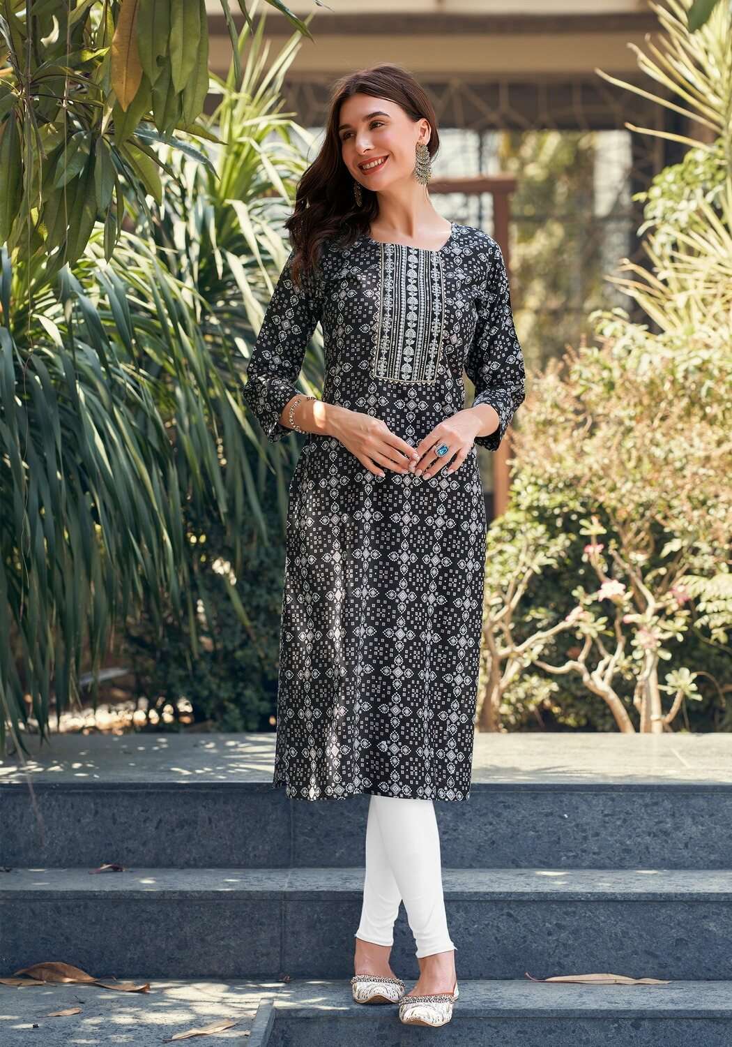 CHARMING VOL-1 BY VANISKA HEAVY RAYON SEQUENCE WORK KURTI 