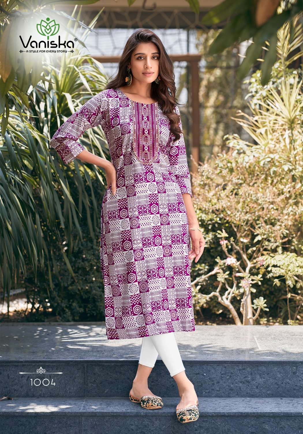 CHARMING VOL-1 BY VANISKA HEAVY RAYON SEQUENCE WORK KURTI 