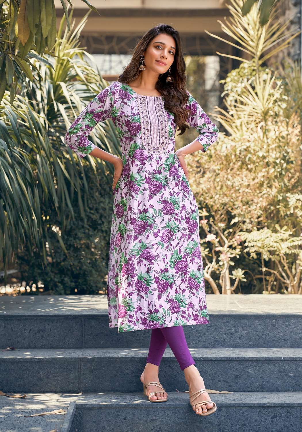 CHARMING VOL-1 BY VANISKA HEAVY RAYON SEQUENCE WORK KURTI 