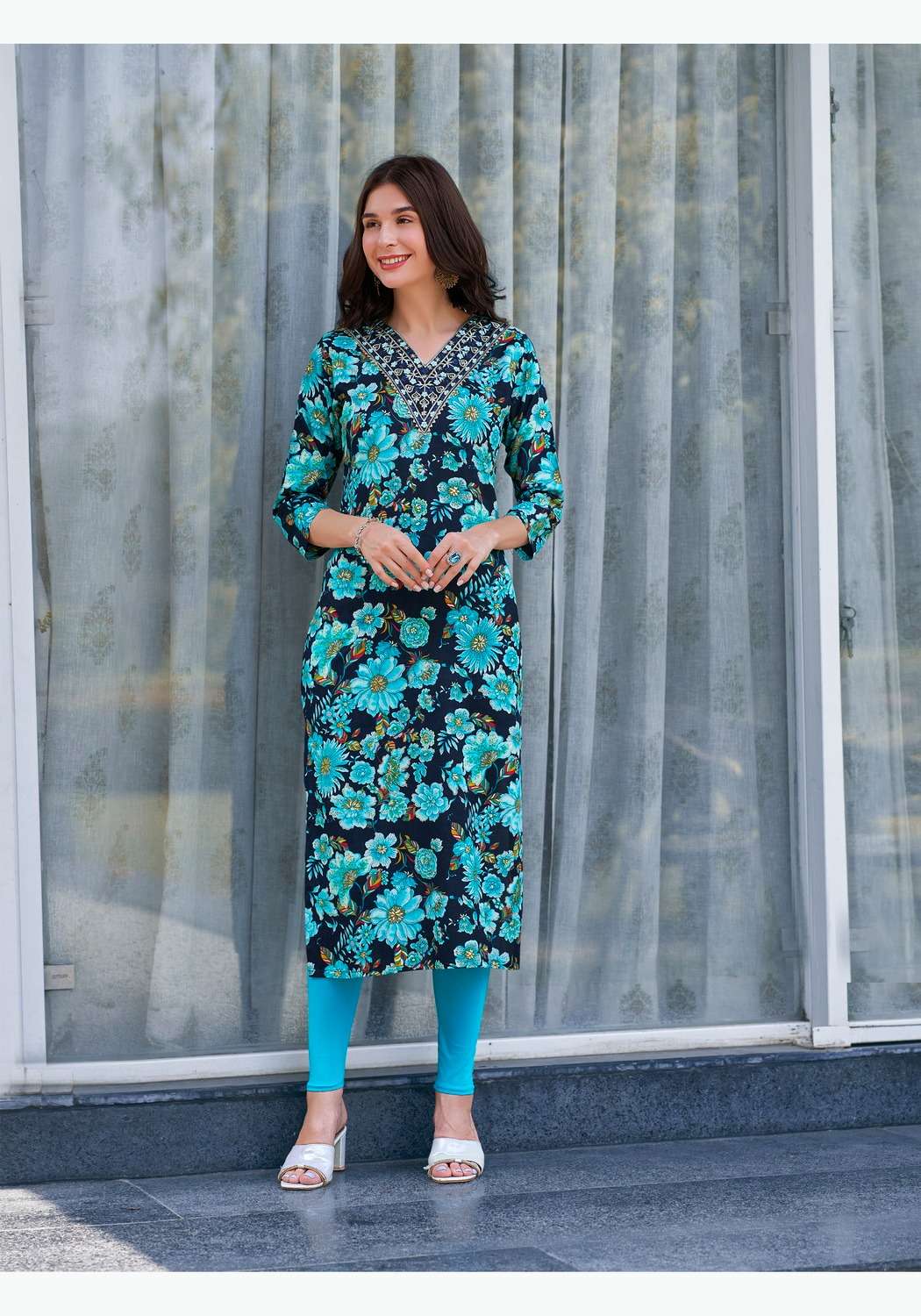 CHARMING VOL-1 BY VANISKA HEAVY RAYON SEQUENCE WORK KURTI 