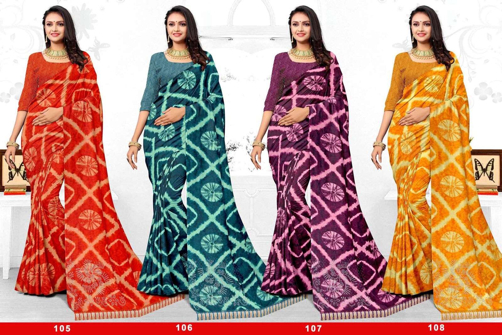 CHOCOLATE BY TEXOFAB RANIAL FABRIC CASUAL WEAR PRINTED SAREES