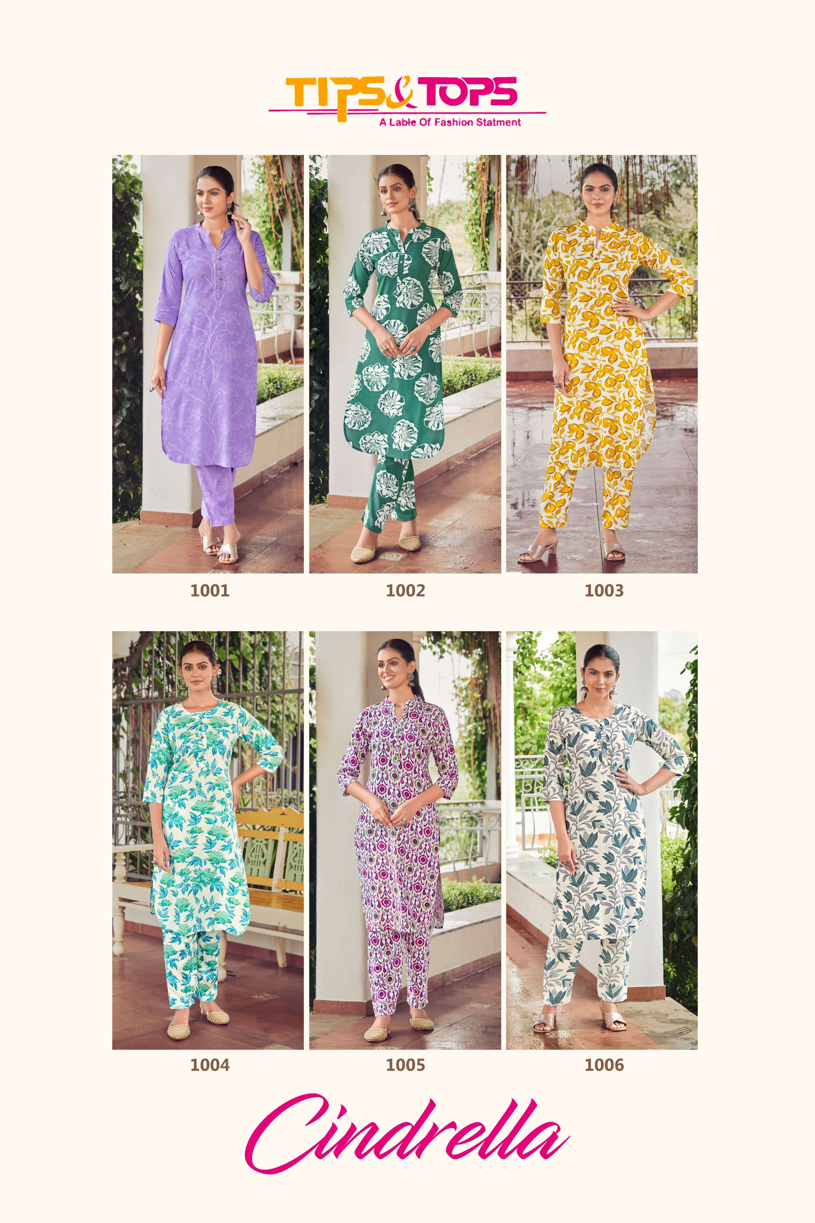 CINDRELLA BY TIPS & TOPS HEAVY RAYON PRINTED CO-ORD SET COLLECTION 