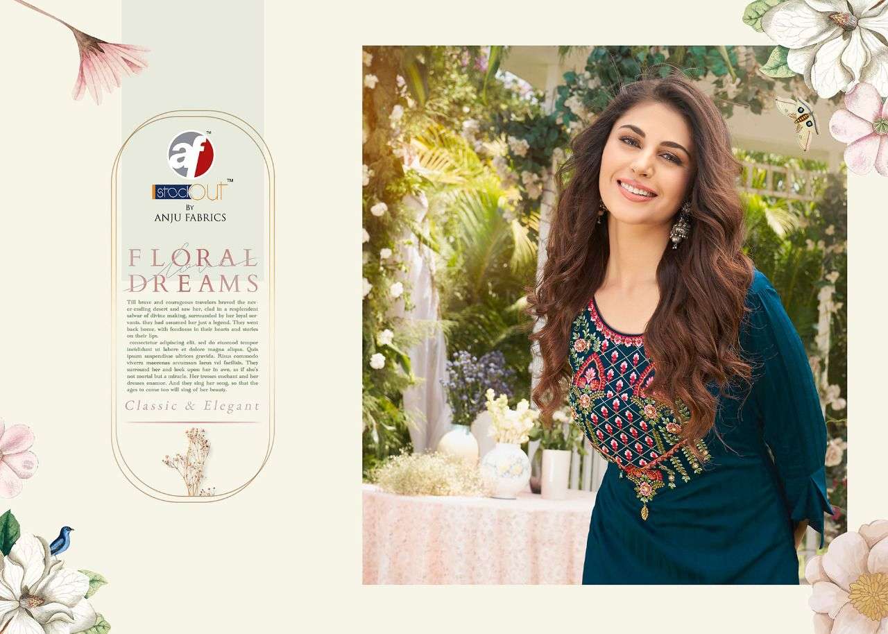 CRAZY VOL-3 BY ANJU FABRICS VISCOSE RAYON EMBROIDERY WITH HANDWORK STYLISH KURTI 