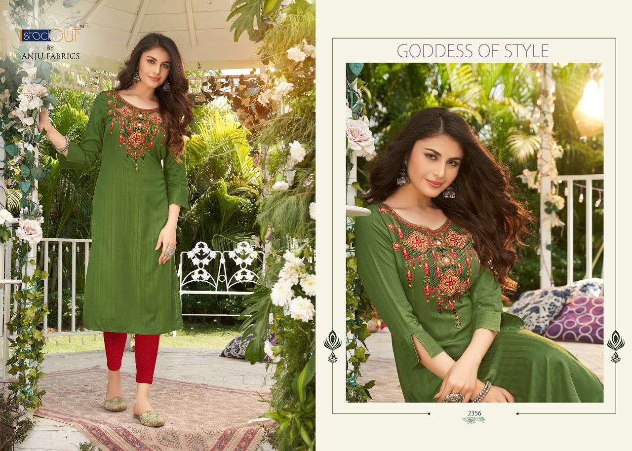 CRAZY VOL-3 BY ANJU FABRICS VISCOSE RAYON EMBROIDERY WITH HANDWORK STYLISH KURTI 