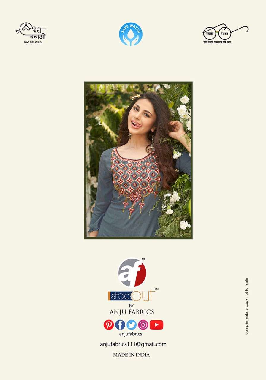 CRAZY VOL-3 BY ANJU FABRICS VISCOSE RAYON EMBROIDERY WITH HANDWORK STYLISH KURTI 