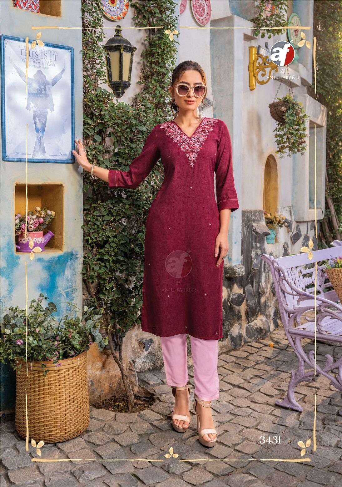 CRAZY VOL-6 BY ANJU FABRICS VISCOSE RAYON FABRIC HEAVY RAYON KNOT WORK KURTI 