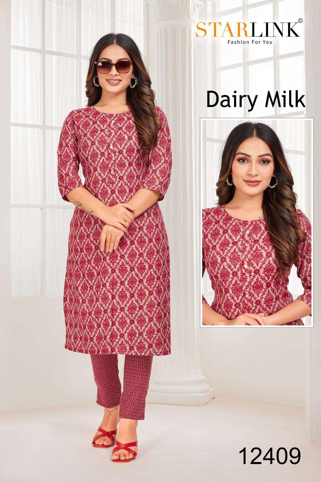 DAIRY MILK BY STARLINK RAYON TONE PRINT PRINTED COLOURFUL KURTI 