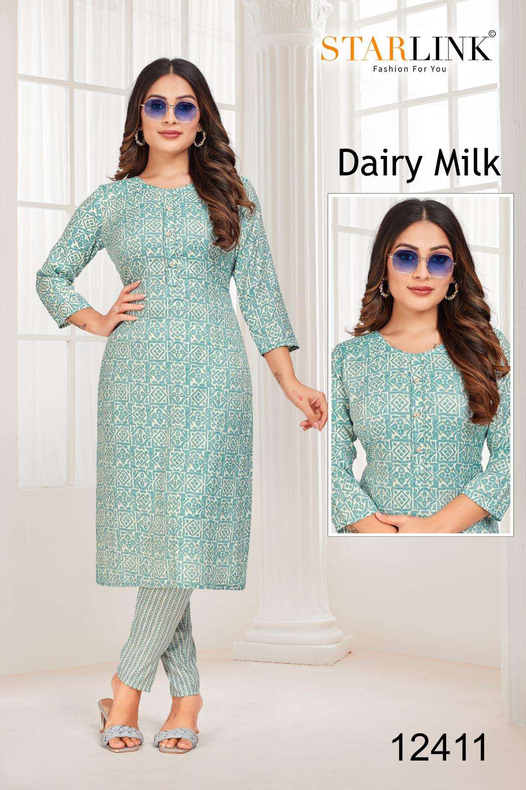 DAIRY MILK BY STARLINK RAYON TONE PRINT PRINTED COLOURFUL KURTI 