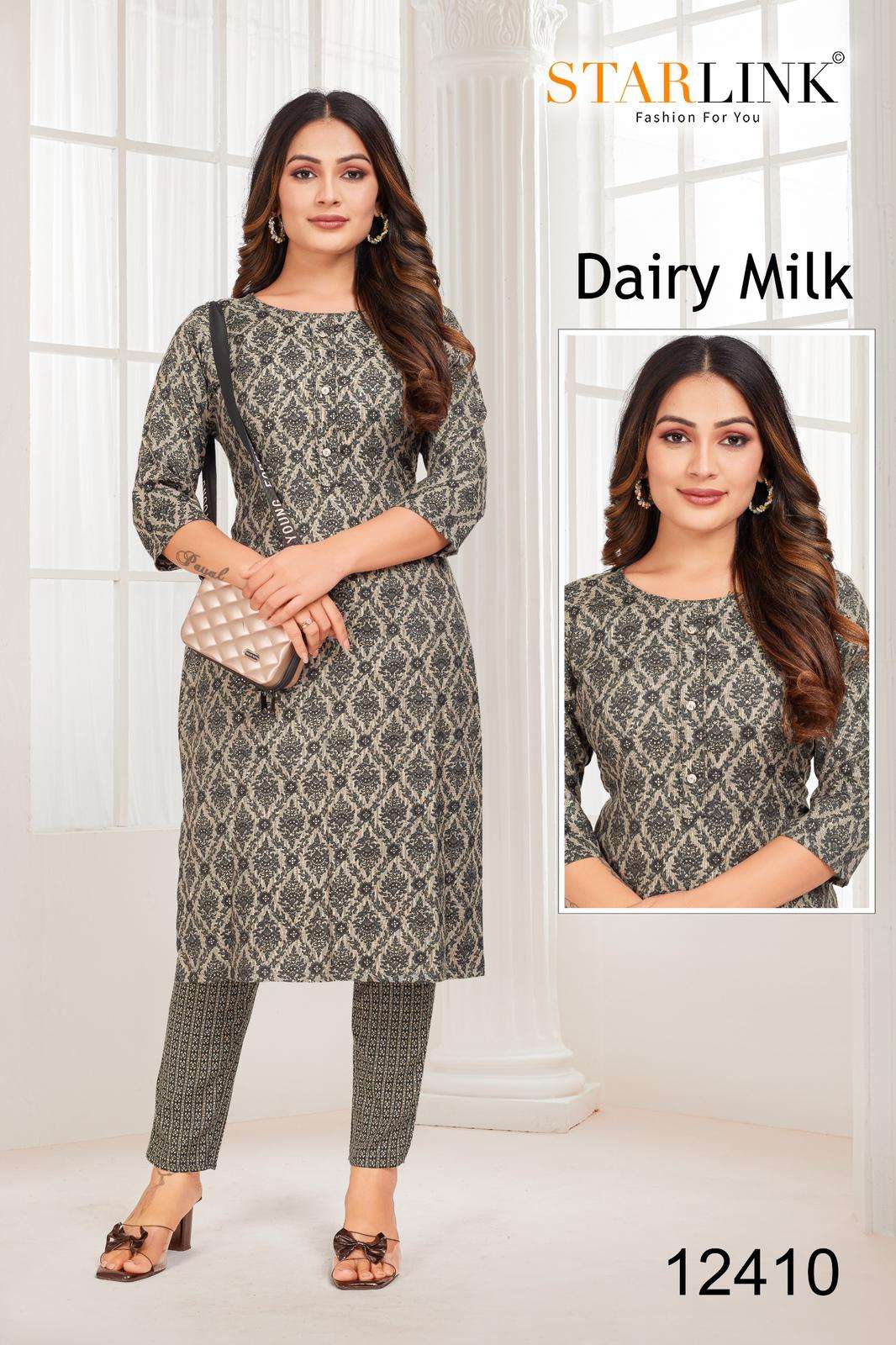 DAIRY MILK BY STARLINK RAYON TONE PRINT PRINTED COLOURFUL KURTI 