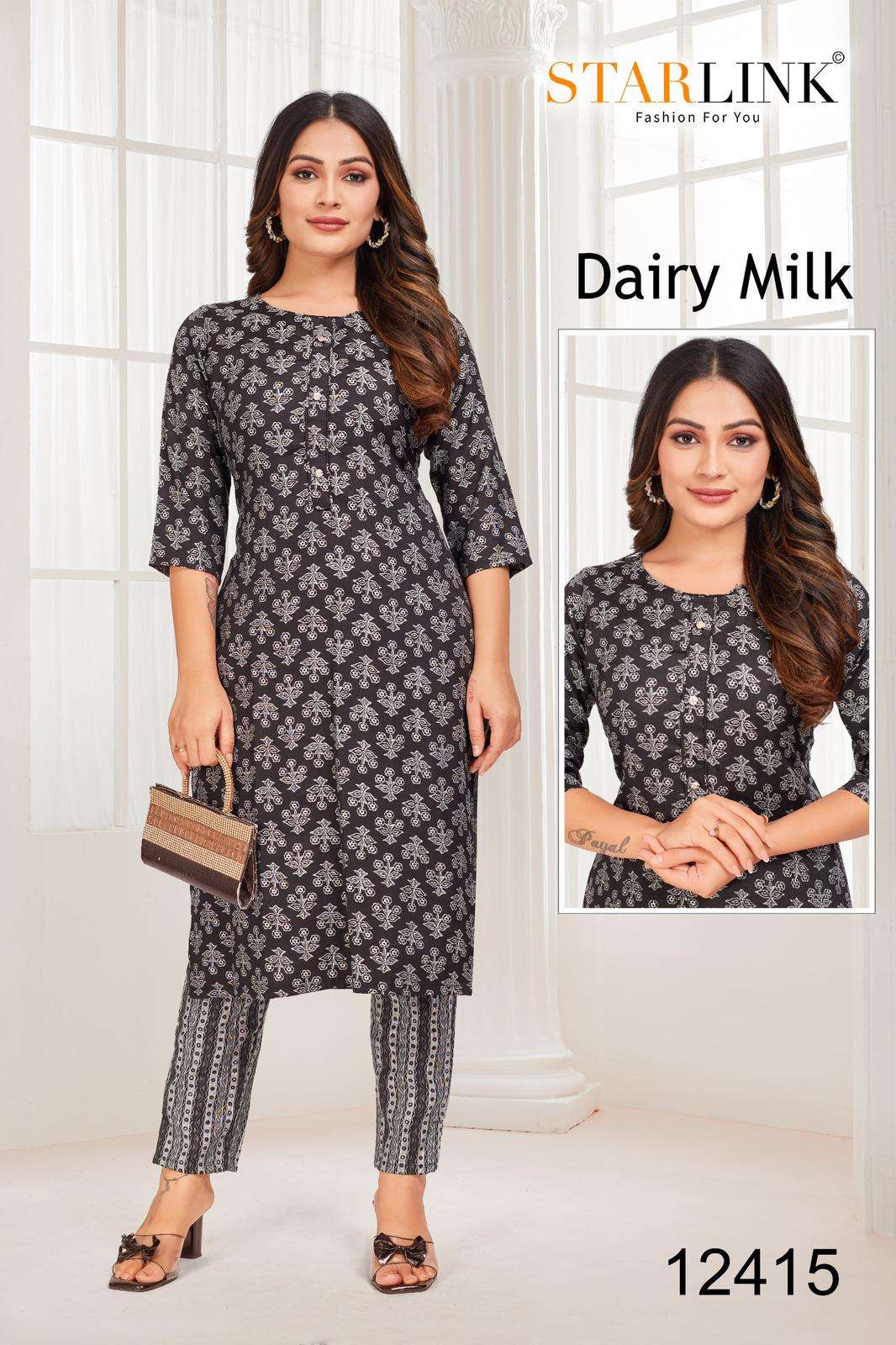 DAIRY MILK BY STARLINK RAYON TONE PRINT PRINTED COLOURFUL KURTI 