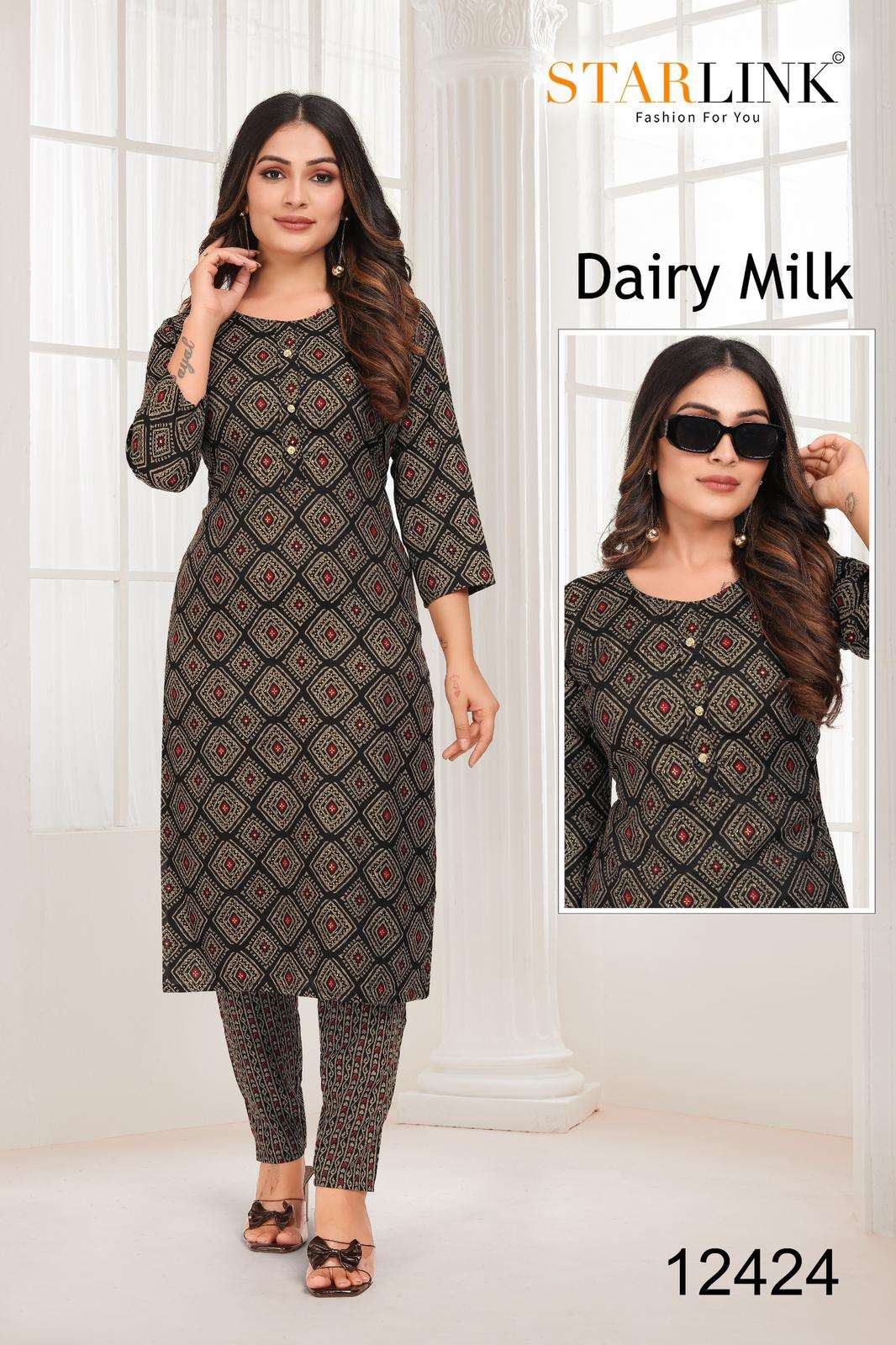 DAIRY MILK BY STARLINK RAYON TONE PRINT PRINTED COLOURFUL KURTI 