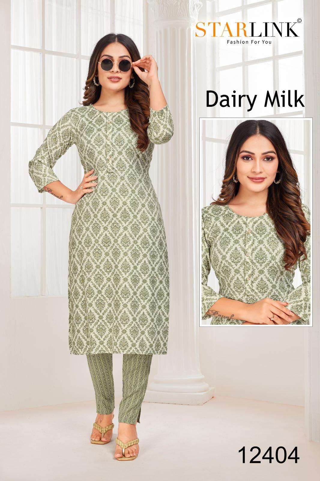 DAIRY MILK BY STARLINK RAYON TONE PRINT PRINTED COLOURFUL KURTI 