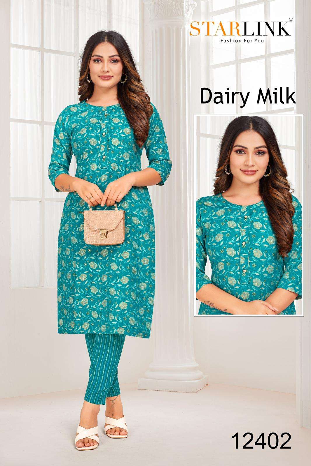 DAIRY MILK BY STARLINK RAYON TONE PRINT PRINTED COLOURFUL KURTI 