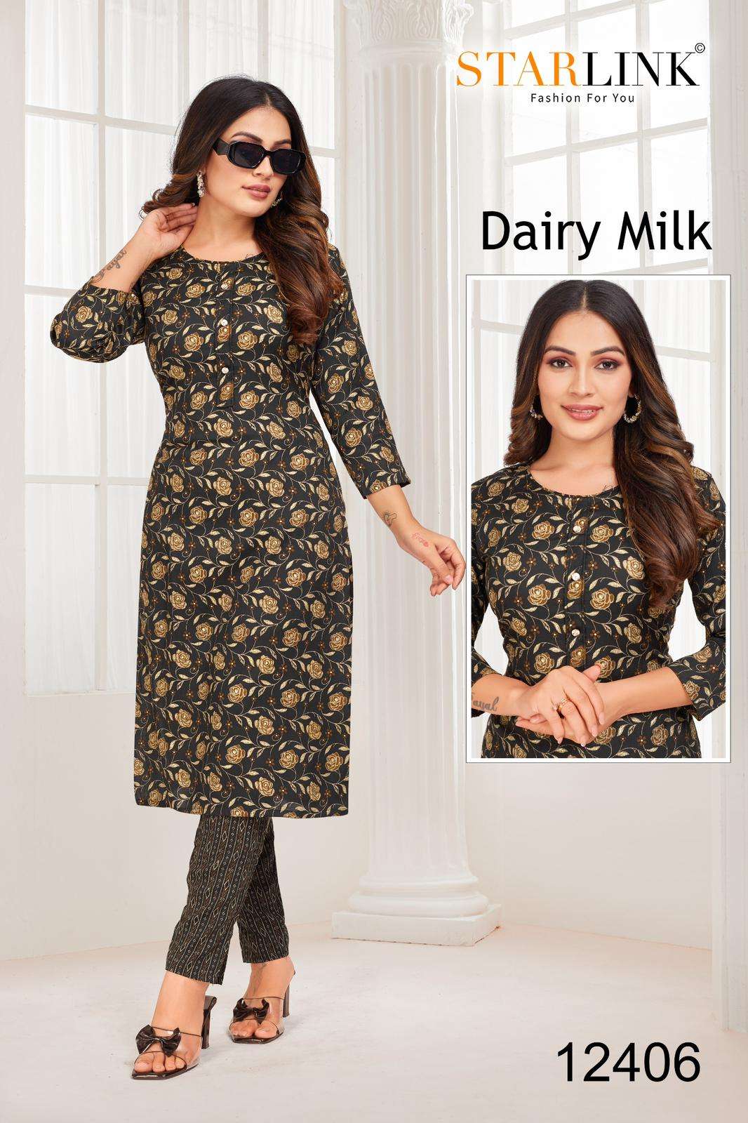 DAIRY MILK BY STARLINK RAYON TONE PRINT PRINTED COLOURFUL KURTI 