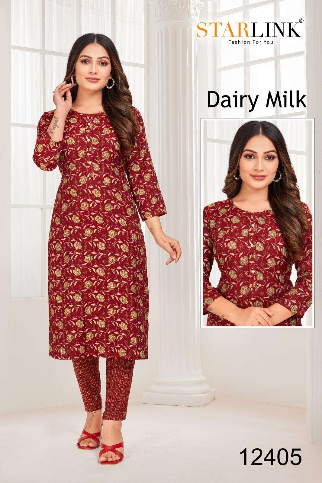 DAIRY MILK BY STARLINK RAYON TONE PRINT PRINTED COLOURFUL KURTI 