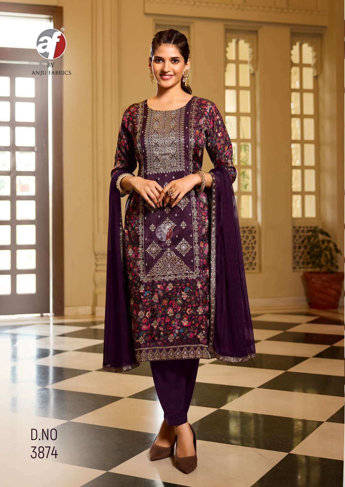 DASTOOR VOL-6 BY ANJU FABRICS PURE DOLA JACQUARD KURTI PANT WITH DUPATTA 