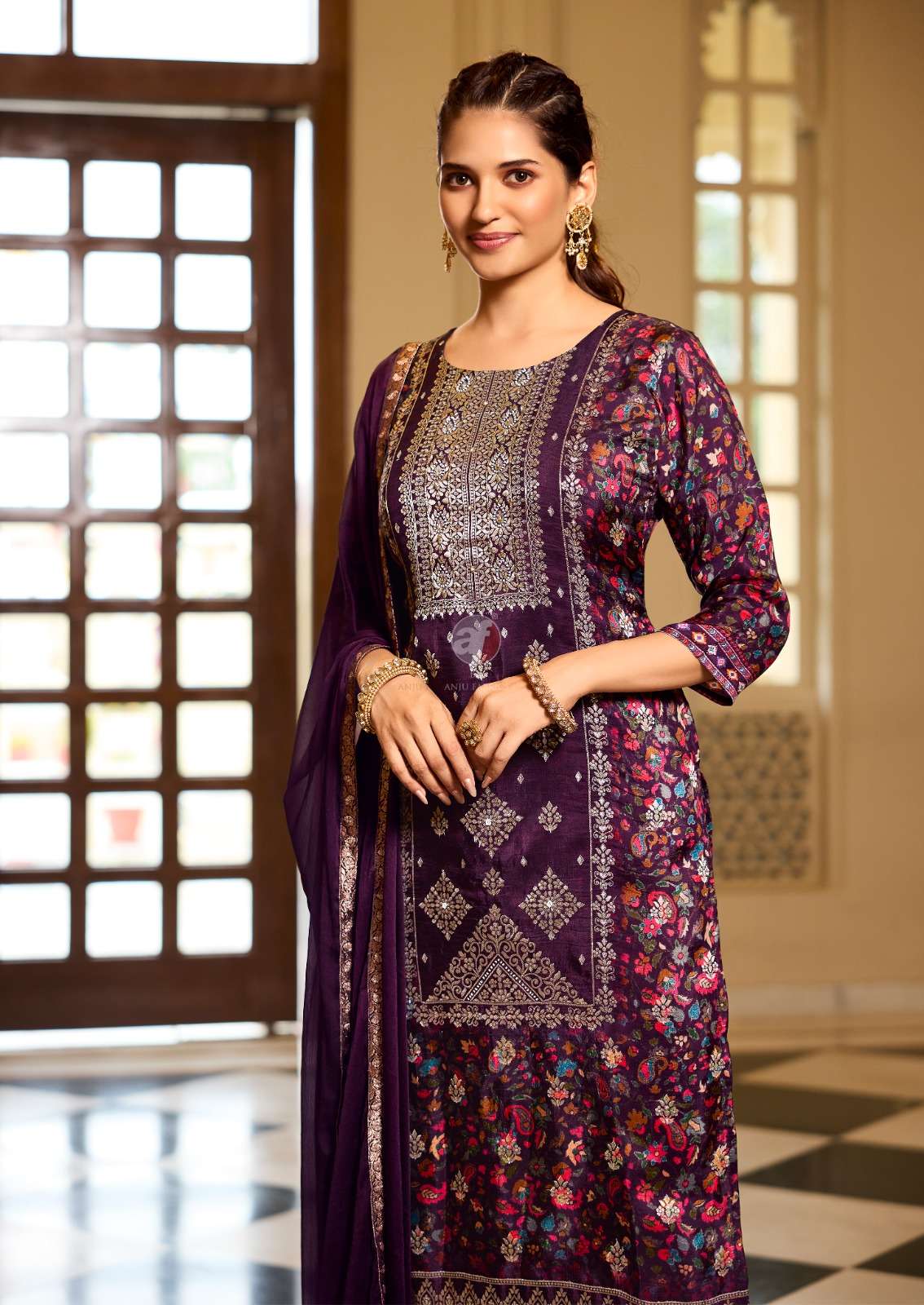 DASTOOR VOL-6 BY ANJU FABRICS PURE DOLA JACQUARD KURTI PANT WITH DUPATTA 