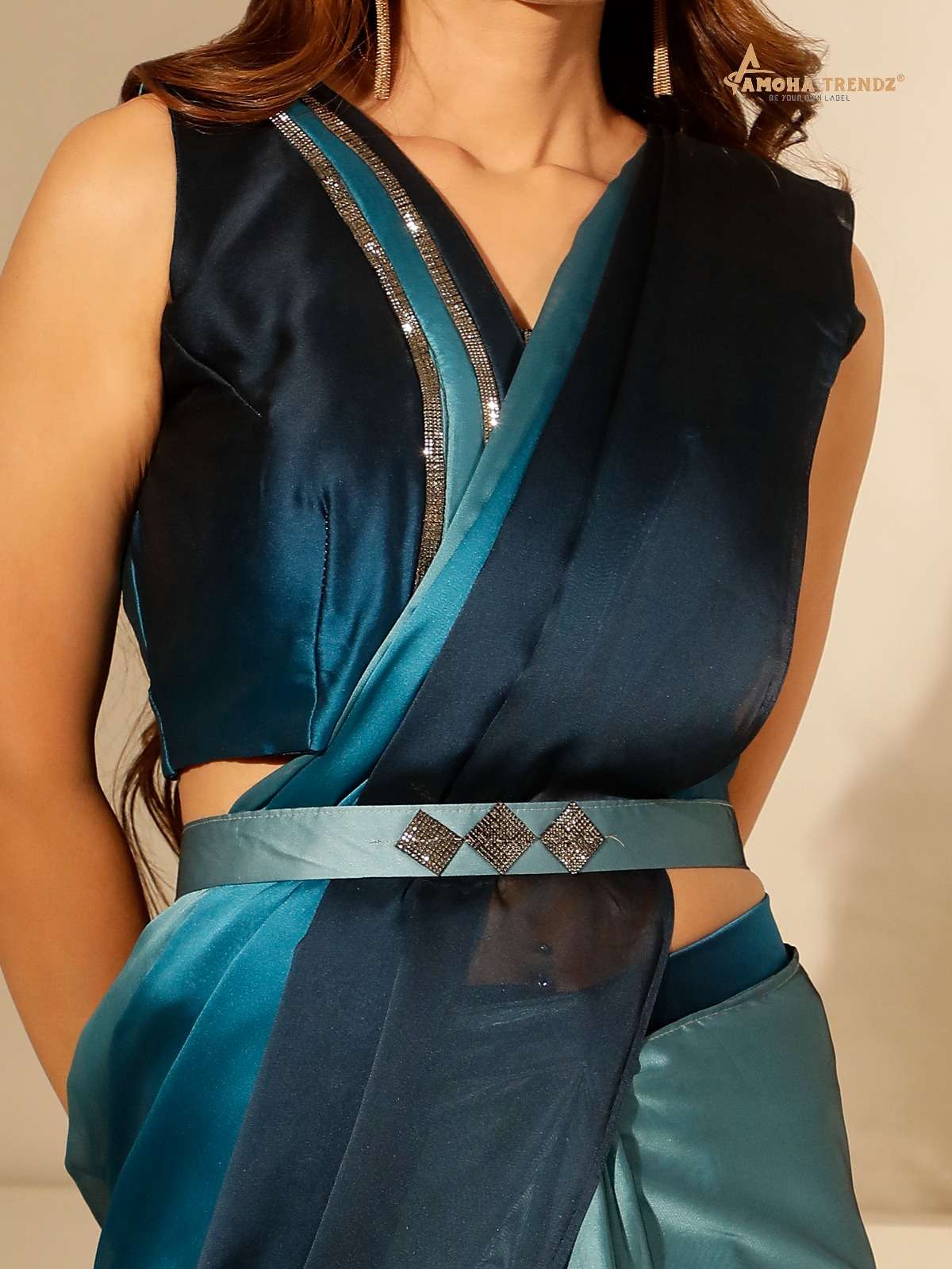 DESIGN NO-101139 BY TEXOFAB OMBRE PATTERN LACE WORK WITH DESIGNER BLOUSE SAREES