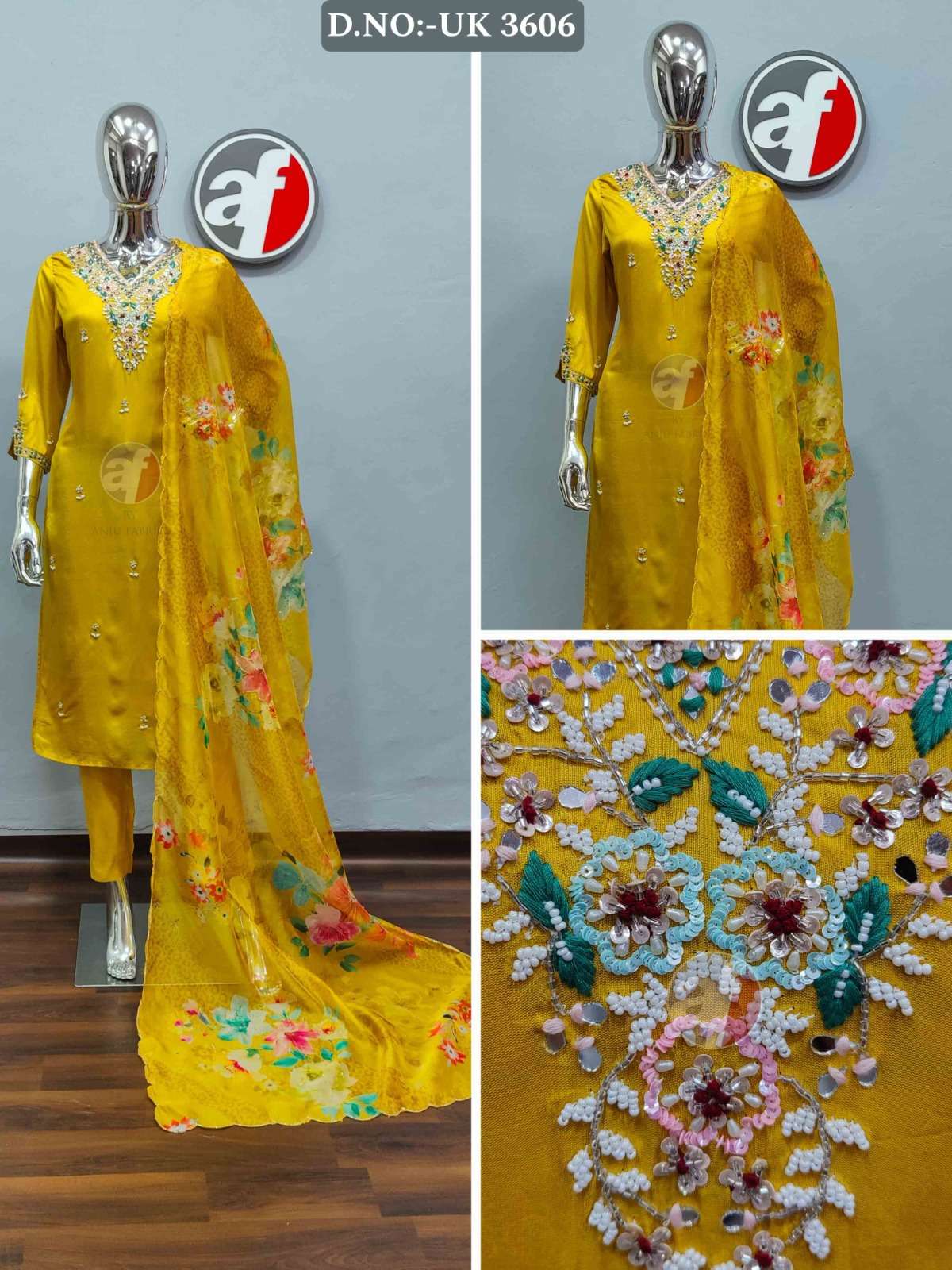 DESIGN NO- 3606 BY TEXOFAB PURE DOLA SILK ORGANZA WITH DIGITAL PRINT 3 PCS