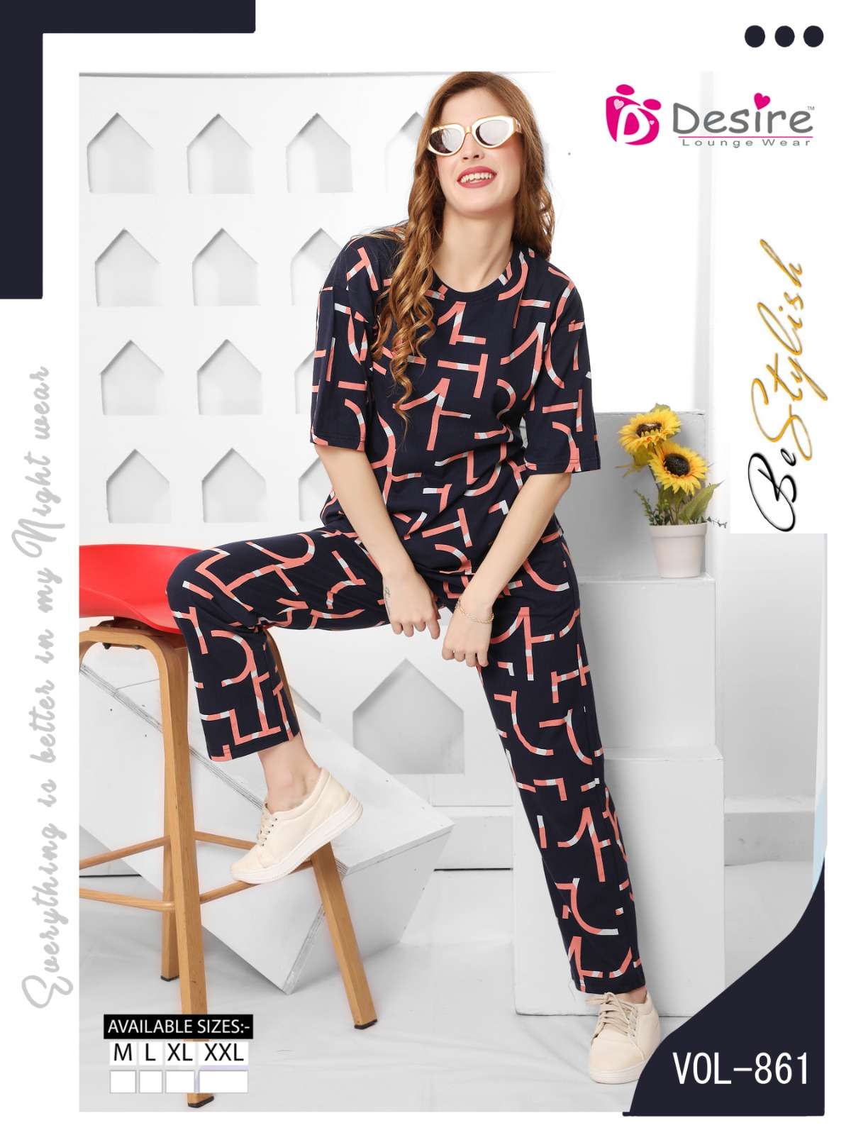 DESIGN NO-861 BY DESIRE BAGGY FIT STYLISH PRINTED CO-ORD SETS 